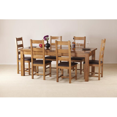 Rayleigh 6 - Person Extendable Solid Oak Dining Set