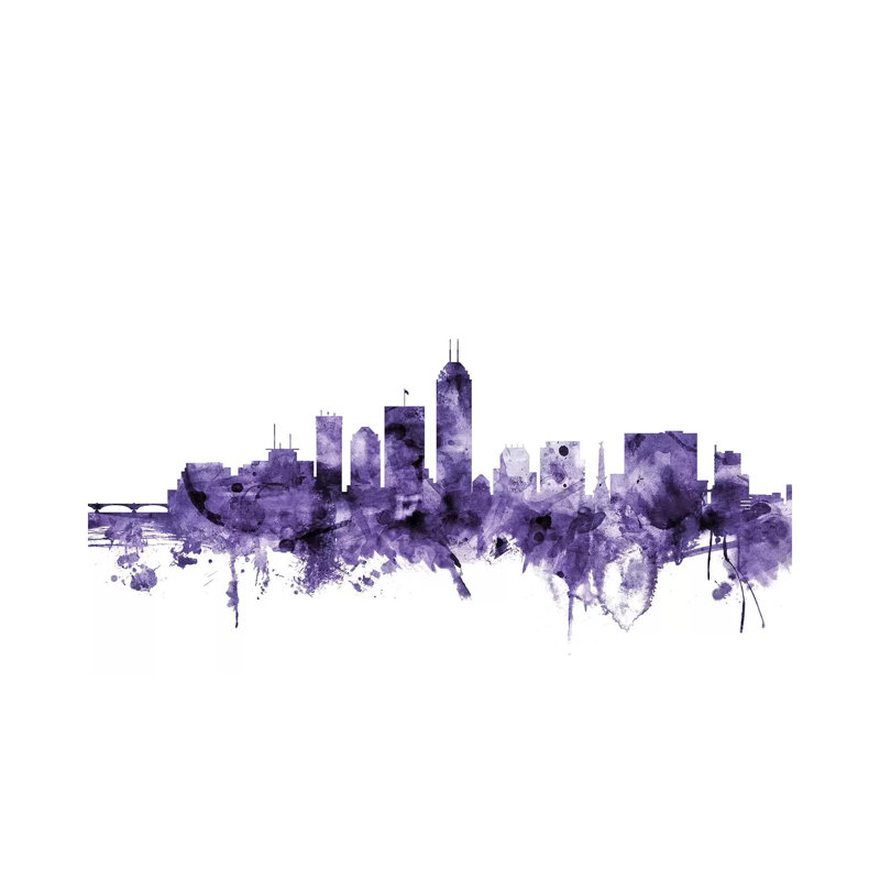 Indianapolis, Indiana Skyline by Michael Tompsett - 1 Piece Wrapped Canvas Wall Art, 20.32 cm H x 30.48 cm W