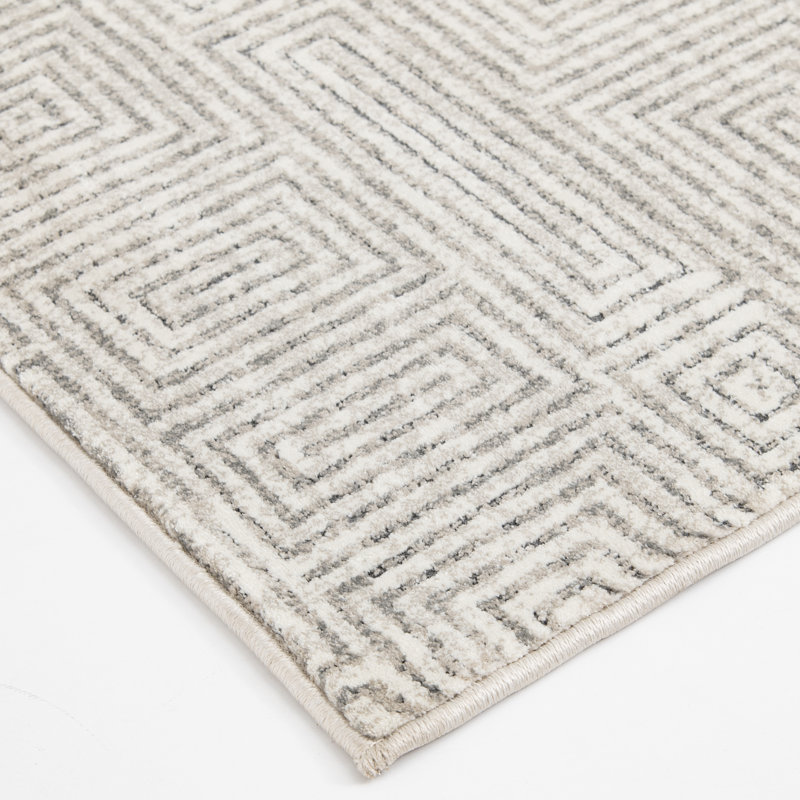 Tapis d'intérieur en polypropylène beige Ebern Designs, Tapis de couloir 2 pi 2 po x 7 pi 7 po