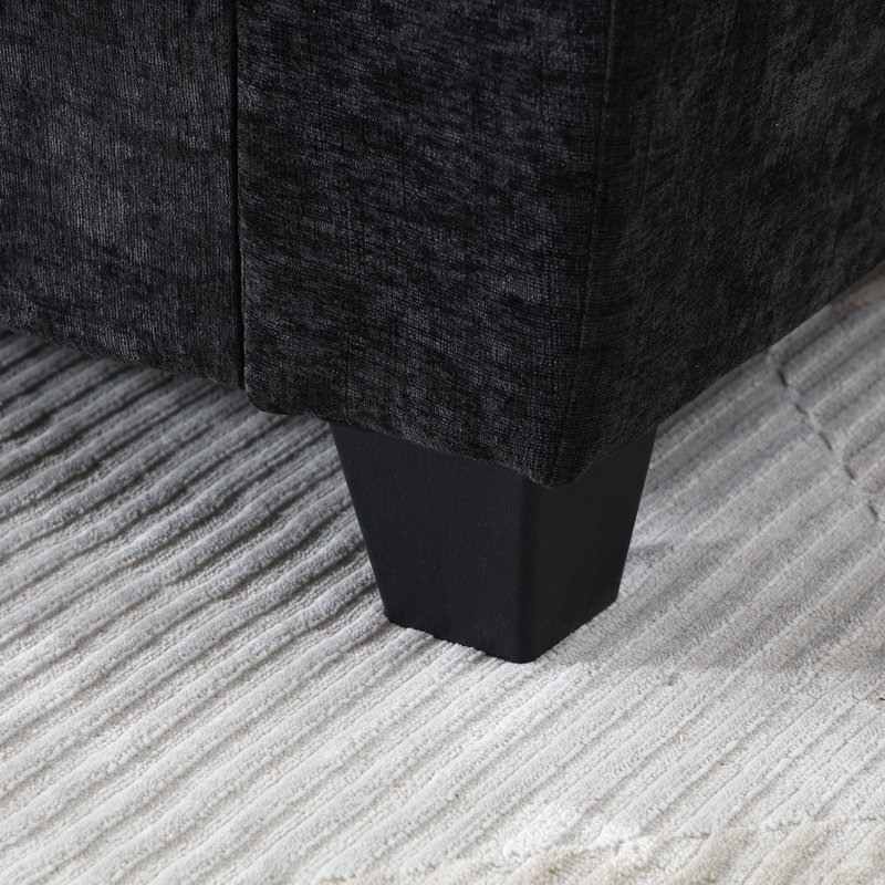 Canapé modulaire en U en chenille 120 po, Chenille noir