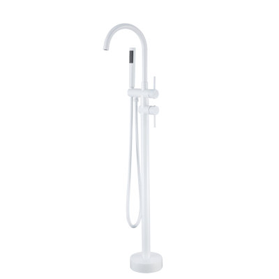 Robinet de baignoire autoportant monocommande à fixation au sol avec douche à main