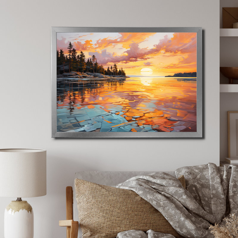 Writhlington Canada Morning Reflections II sur impression sur toile, H 24 po x l 32 po x P 1 po, Cadre photo argenté
