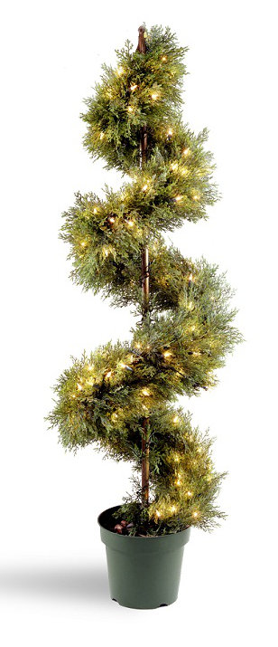 Pre-Lit 60" Artificial Juniper Spiral