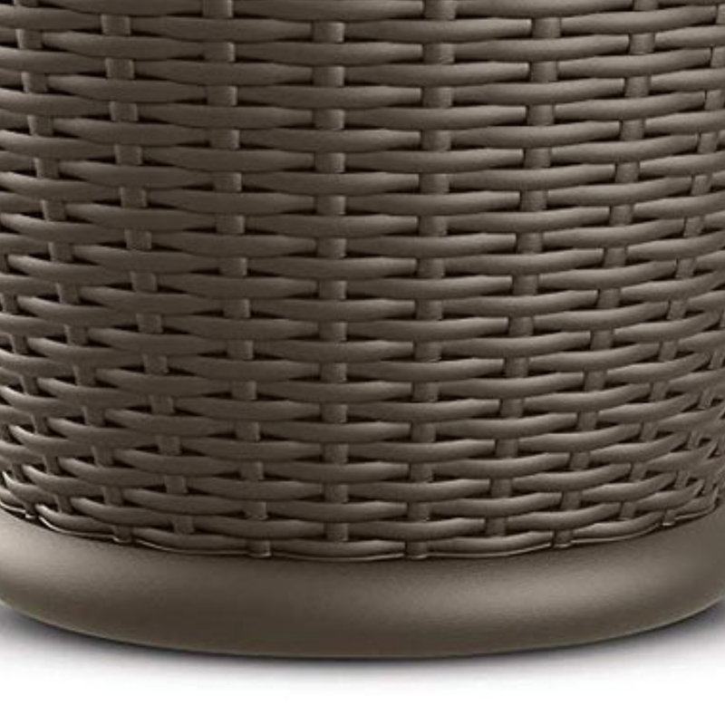 Java Brown Resin Wicker Round Indoor/Outdoor Planter Set