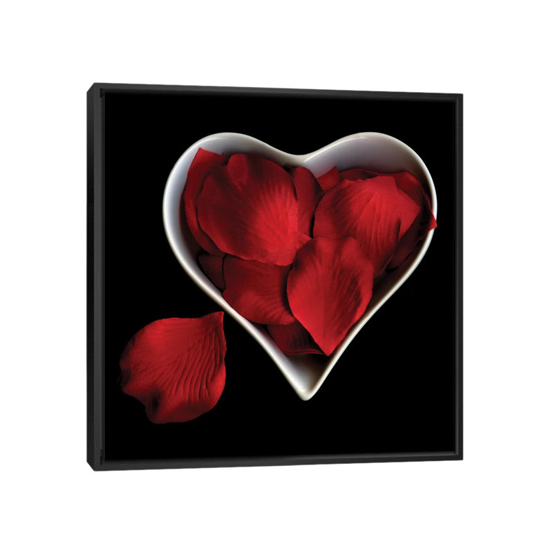 " Love Overflowing " by Magda Indigo, 18" H x 18" W x 1.5" D, Black Framed Canvas, No Matte