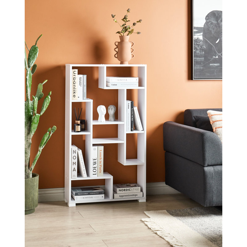 ALMA 122cm H x 70cm W Particle Board Bookcase, White
