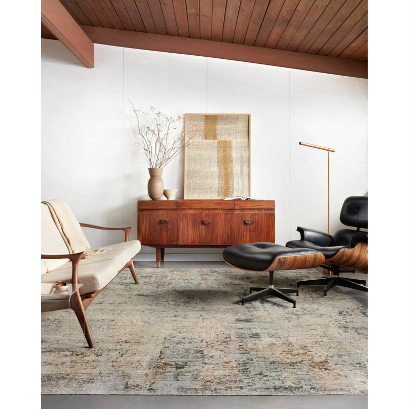 Tapis beige / ciel abstrait Kanesha, Rectangle 2 pi x 3 pi