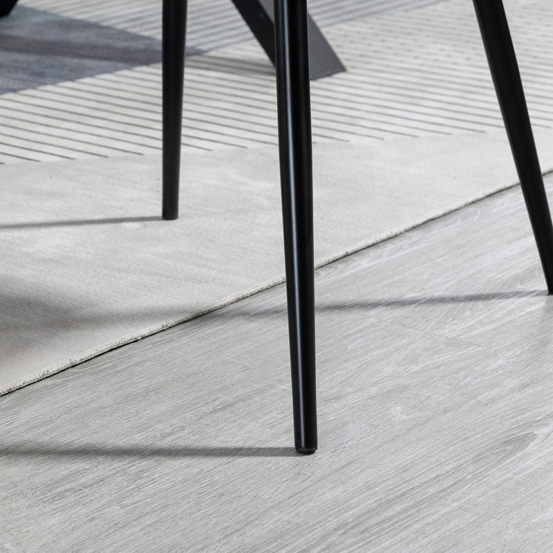 Ensemble de 2 chaises de salle à manger rembourrées avec pieds en métal