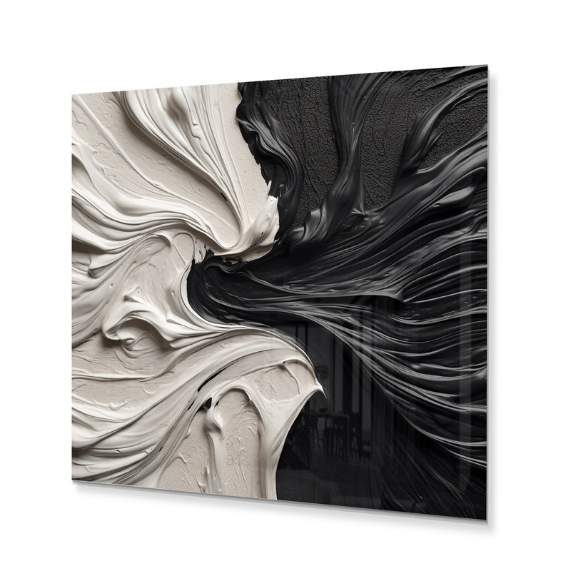 Emalia Emalia noir blanc marbré Dreamscape III, H 23 po x l 23 po x P 1 po