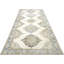 Tapis de couloir unique en laine noué à la main de style années 1960 de 4 pi 9 po x 12 pi 7 po en beige / gris clair