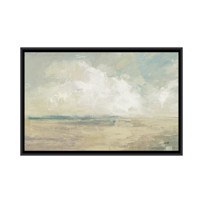 " Sky And Sand " by Julia Purinton, 40" H x 60" W x 1.5" D, Black Framed Canvas