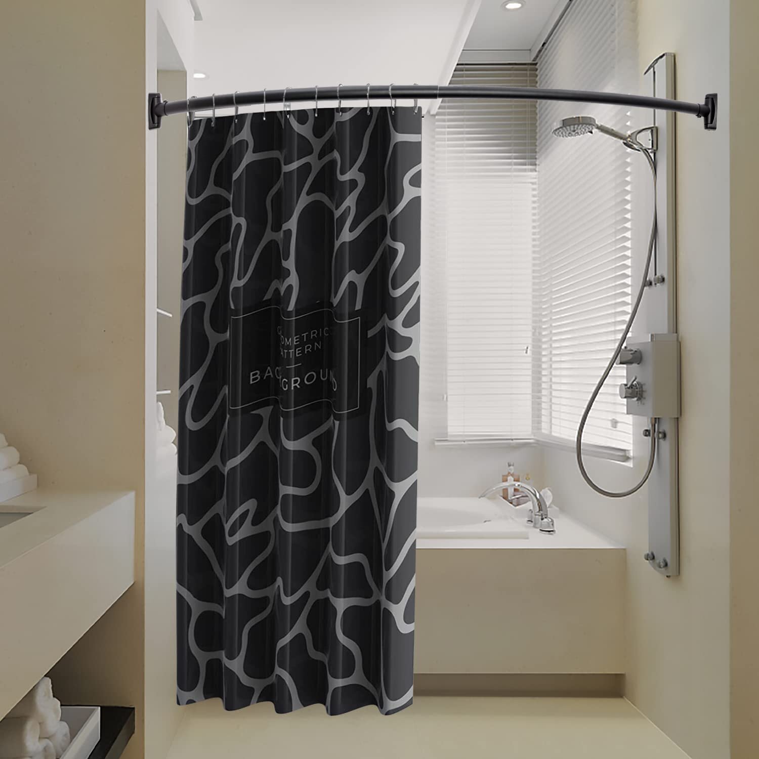 PURELIFE INC 72" Adjustable Curved Fixed Shower Curtain Rod & Reviews ...