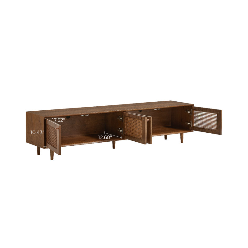 Meuble télé 71 po Mid-Century Rattan Modern