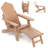 Patio Adirondack Chair All-weather Hips Lounge Chair With Retractable Footrest-994615734