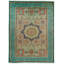 Tapis tribal turc vert et turquoise 9 x 12