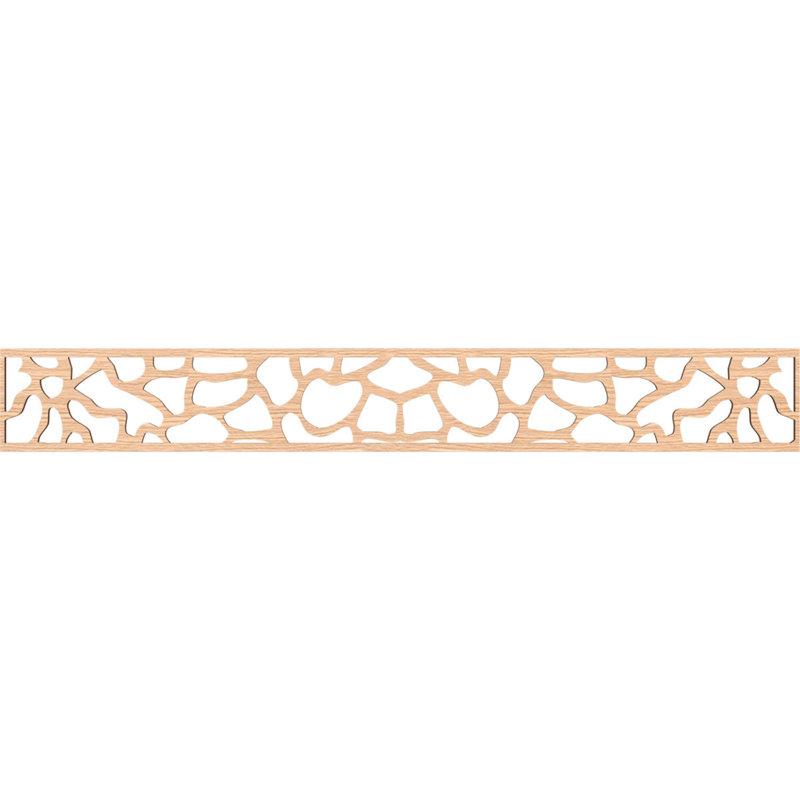 46 1/4"W x 6"H x 3/8"T Rochester Fretwork Moulding, Red Oak, Red Oak, 6" H x 46.5" W x 0.375" D