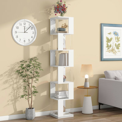 Bibliothèque rotative à 6 niveaux, bibliothèque simple avec plaque en acrylique