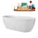 67" Streamline Soaking Glossy White Freestanding Tub and Tray With Internal Drain
