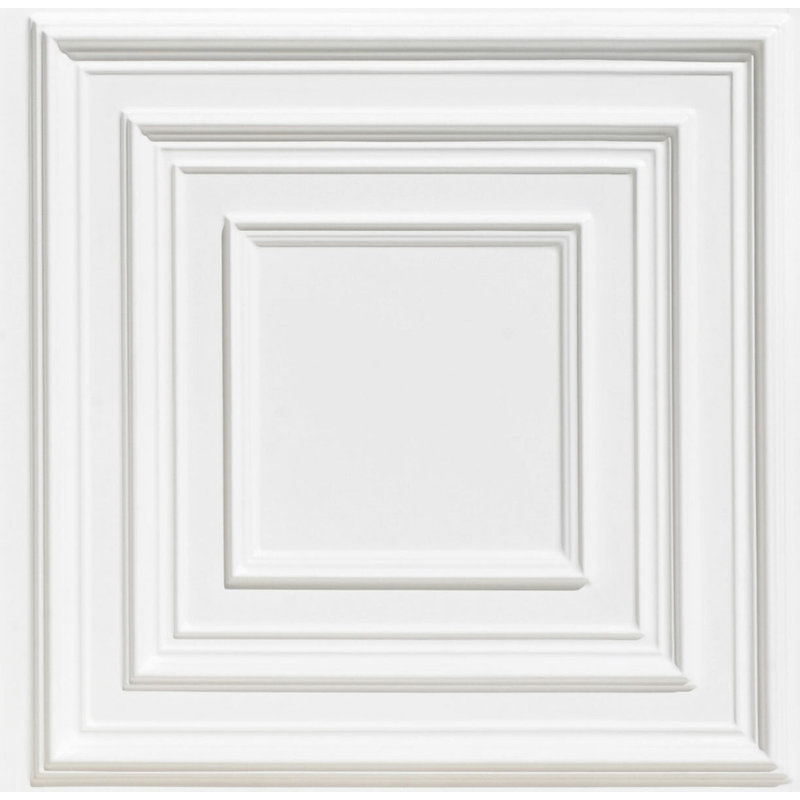 Schoolhouse 24'' W Textured PVC Drop-In Ceiling Tile, Glue Up Ceiling Tile Ceiling Tile, Antique Brass, 24" W x 48" L