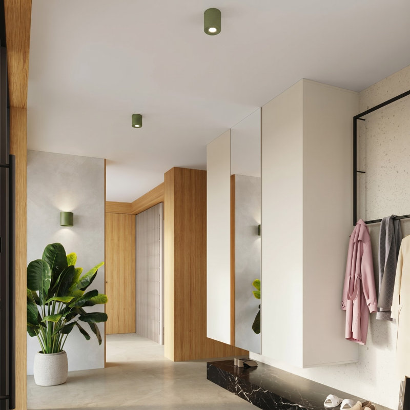 Wall lamp ORBIS 2 grey, Wall lamp ORBIS 1 olive green, Olive Green, 1 Light