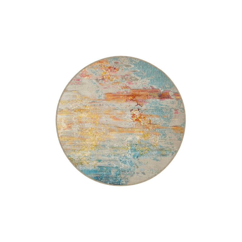 Soft Pastel Patterned Woven Base Washable Rug, Runner 3'3" x 9'10" Rug Pad Included