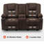 Causeuse inclinable électrique avec chaleur, console et massage, porte-gobelets, revêtement en tissu-862318962