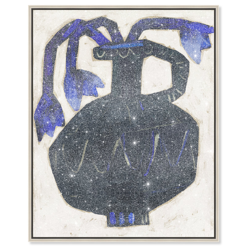 Indigo Vase Print by Oliver Gal, 37"H x 31"W, Silver Floater Frame