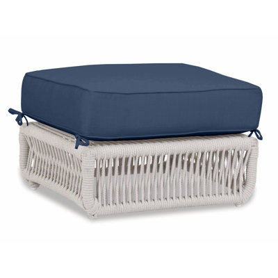 Lucan Wicker Outdoor Ottoman with Sunbrella® Cushion