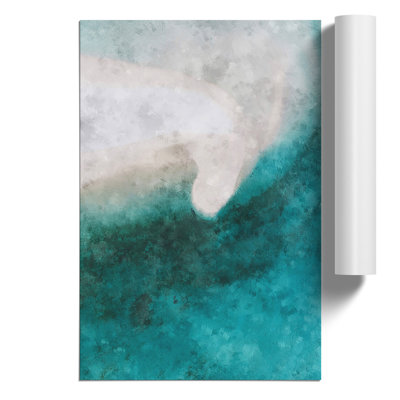 Beach and Ocean in Fenfushi Maldives Painting - Frameless Print