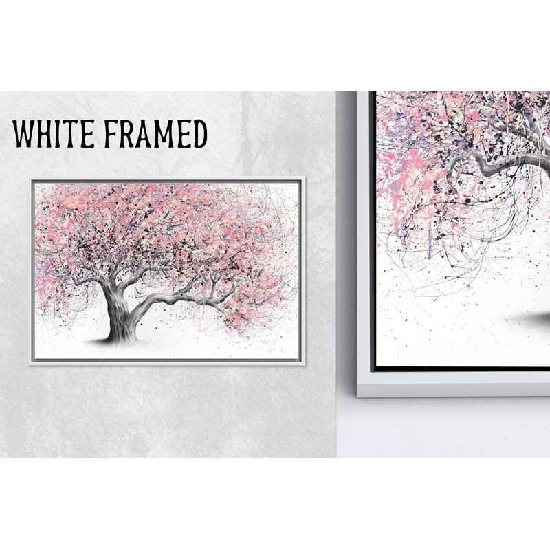 5 panneaux de cerisiers en fleurs sur toile, art floral abstrait, 1P, 47,3 po H x 67 po l