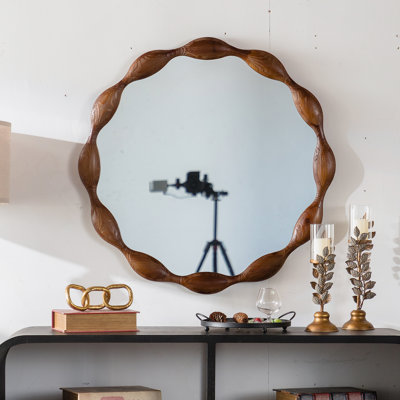 Miroir rond en bois naturel 32,28 /