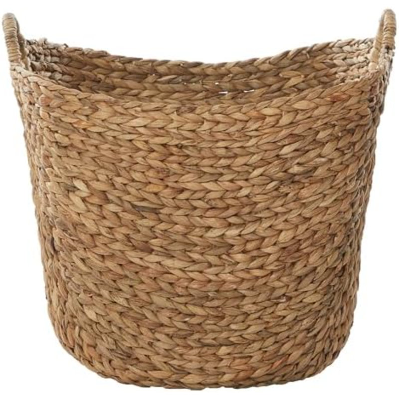 Grand panier de rangement tissé et fait à la main Seagrass avec poignées anneaux, panier de rangement 20 po x 18 po x 19 po, brun