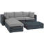 Ensemble modulaire d'extérieur 5 pièces avec coussins Sunbrella en toile Modway Summon-38631789