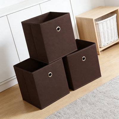 Cubes de rangement pliables avec poignées doubles - Bacs de rangement pliables en tissu pour la maison, le placard et le rangement des jouets, ensemble de 3