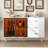 Provencal Sideboard Buffet with Marble Sticker Tabletop, Storage Cabinet with Glass Doors-1720102797-1730081288