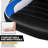 Faux Leather Chair with Floor Protector Mat Set, PU Computer Gaming Racer Seat with Flip-Up Handrail-1631140340