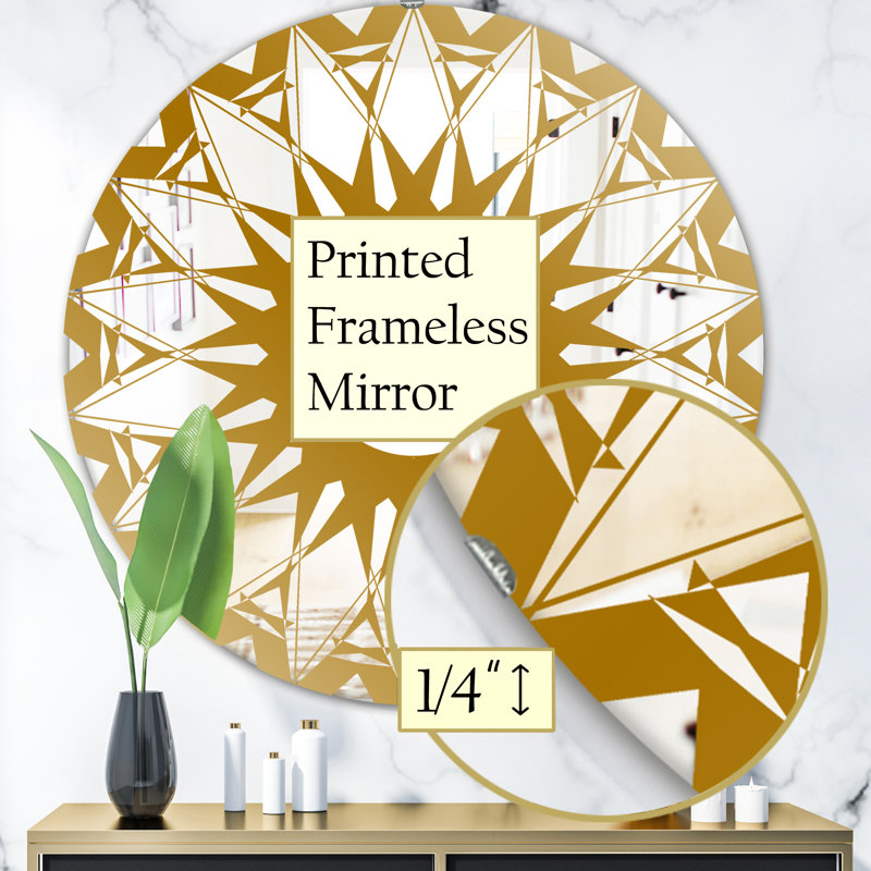 Miroir d'appoint Sunburst Glam, H 23,6 po x l 23,6 po