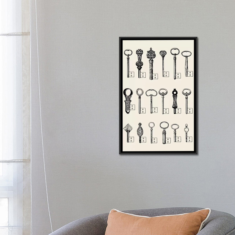 « usb keys », impression sur toile tendue, H 26 po x l 18 po x P 1,5 po, Toile avec cadre noir, Pas de tapis