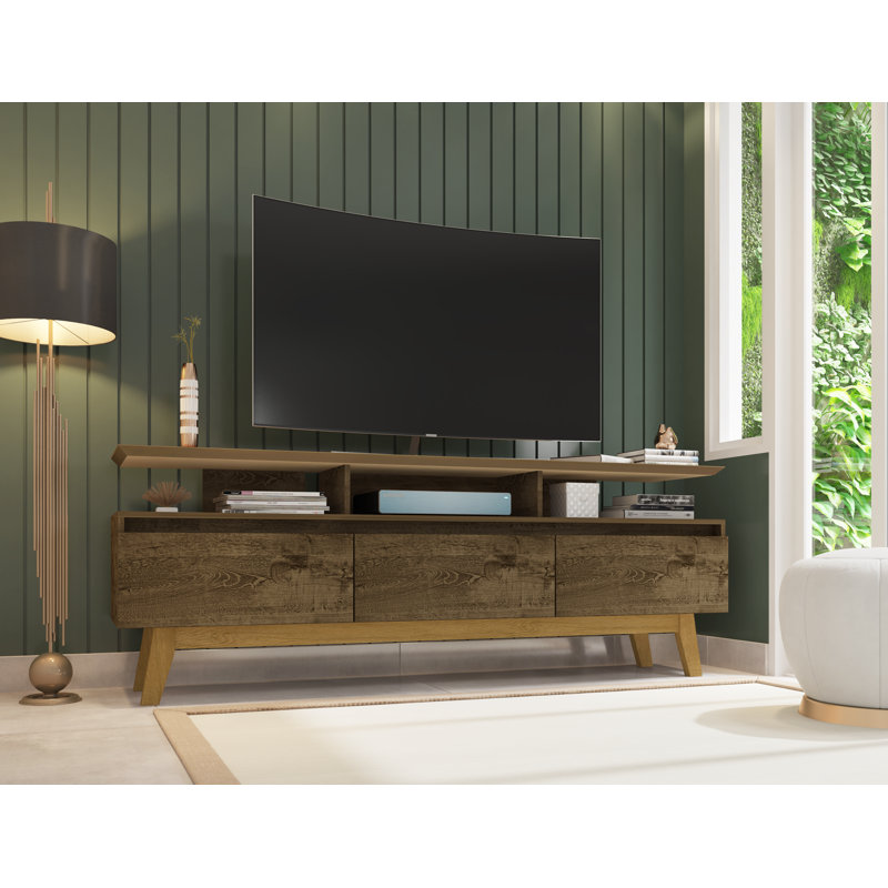 Mapleton TV Stand for TVs up to 78", Rustic Brown