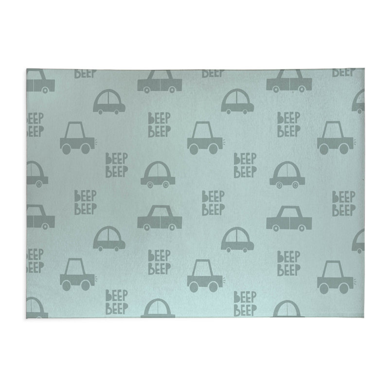 Beep Kids Play Mat, Rectangle 4' x 6', Light Blue