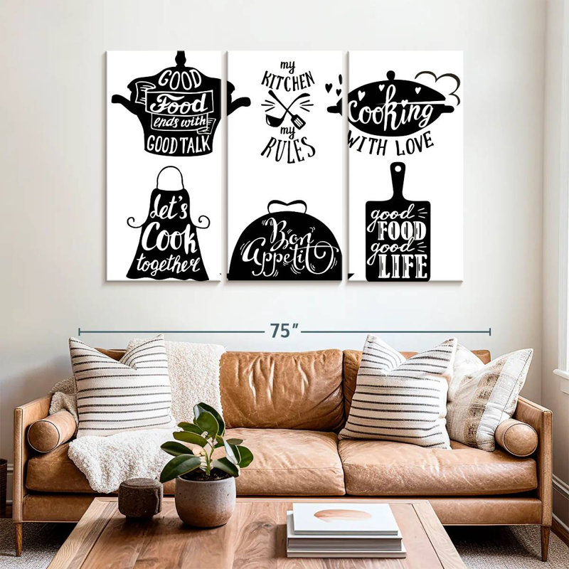 Kema Kitchen Set Quotes Wall Sign, 42" H x 65" W