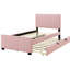 Lit gigogne tapissier rose simple -, peu encombrant, sans sommier tapissier, plateforme élégante avec matériaux-121098493-121098495