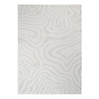 Tapis à motif abstrait crème "Ava"