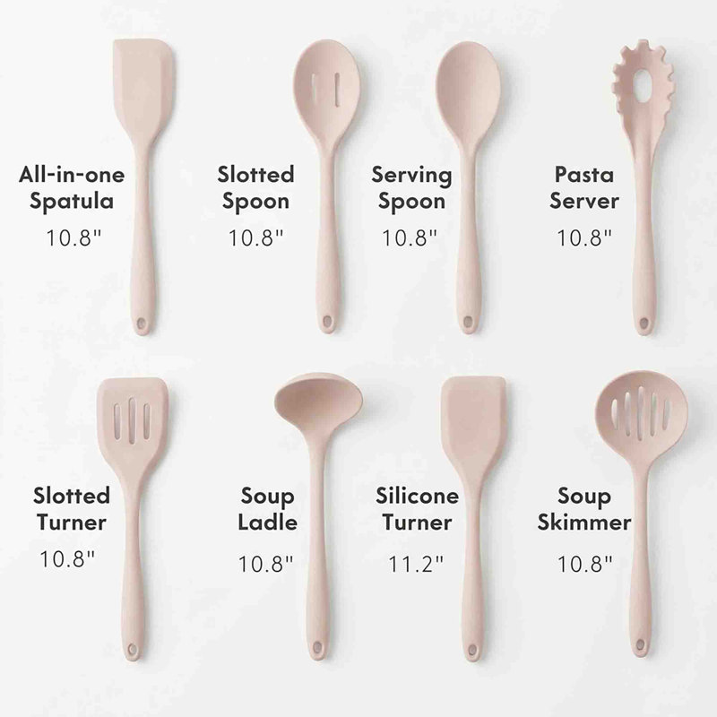 Ensemble de 4 cuillères à cuisson en silicone et louche