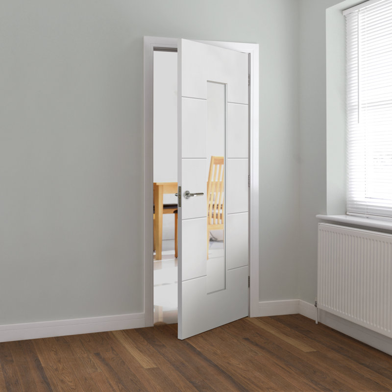 4 Line Horizontal Glazed Internal Door Primed