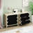 3 Drawer Sideboard With Adjustable Shelves And Handle - Hand Woven Rope Drawers For Kitchen, Modern Design, Natural Color, Particle Board + Construction, Slide Rails Effortless Movement Entryway,