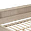 Lit de jour en bois avec tablettes de rangement et 3 tiroirs, lait blanc antique-1160411793
