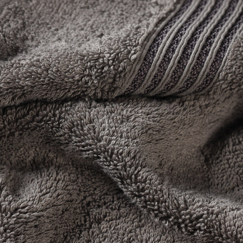 Ensemble de 12 serviettes de bain en coton égyptien doux certifié Heritage Guadalupe, Gris anthracite