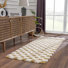 Atiran Checkered Shag Beige Area Rug