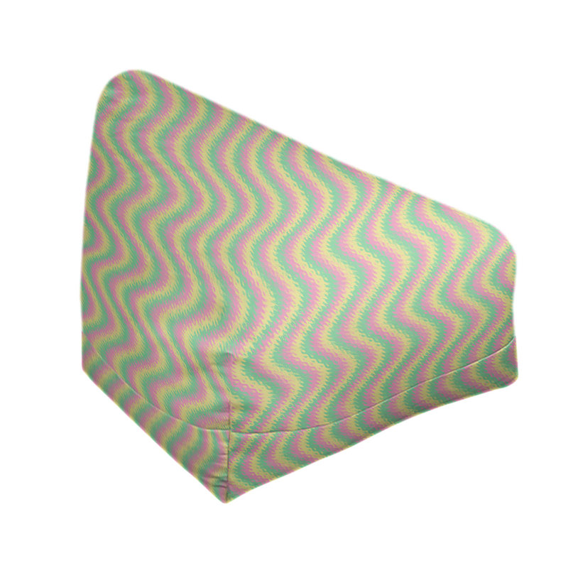 Sac de pois Kitterman, Housse de pouf, H 38 po x l 42 po x P 29 po, Rose foncé / vert clair / orange